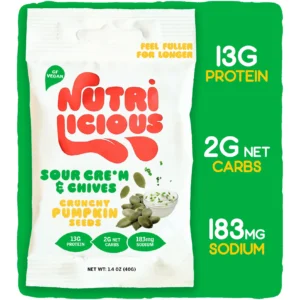 Sour Cream & Chives Pumpkin Seeds - Vegan, Keto, High Protein, Gluten Free - 12 x 1.4Oz
