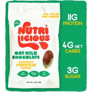 Oat Milk Chocolate Pumpkin Seeds - Vegan, Keto, High Protein, Gluten Free - 12 x 1.3Oz